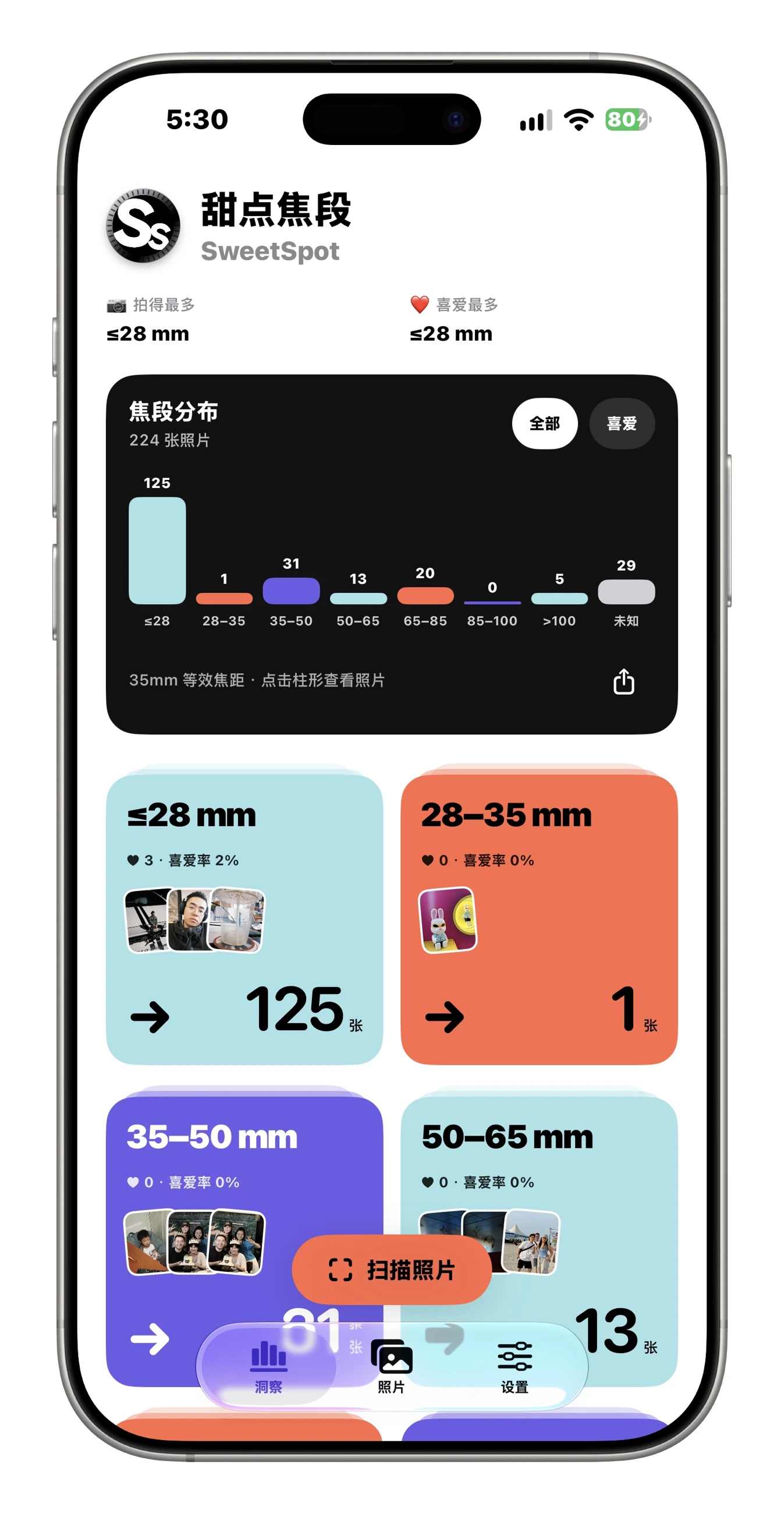 SweetSpot 应用界面缩略图